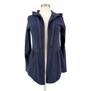 LOFT Navy Blue Hooded Open Sweatshirt S